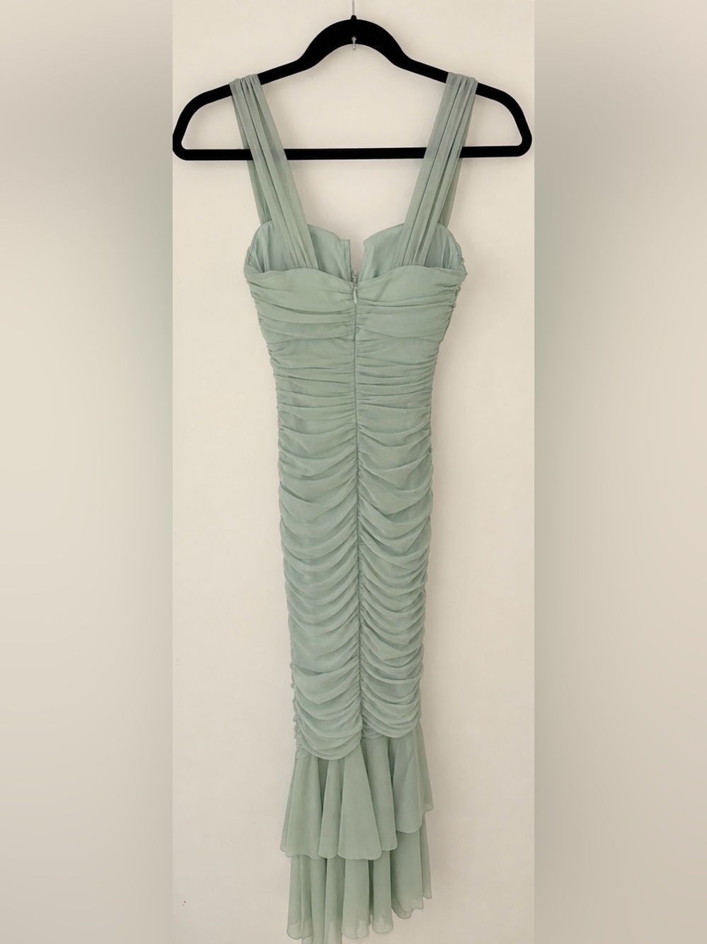 Hello Molly Sage Party Pal Cutout Ruched Midi Dress Size 4 NWT - Picture 5 of 8